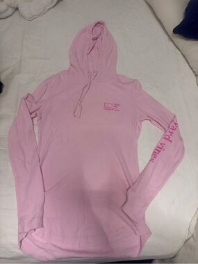 Vineyard Vines Light Pink Waffle-Knit Hooded Top